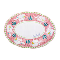 Piatto Ovale Elefantino Rosa 30 cm