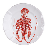 Set 6 piatti piani pesce rosso e azzurro