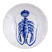 Set 6 piatti piani pesce rosso e azzurro