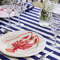 Set 6 piatti piani pesce rosso e azzurro