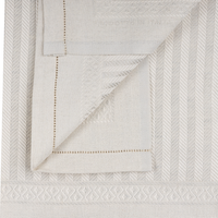 ROMANTICA BEIGE & WHITE LINEN GUEST TOWEL SET