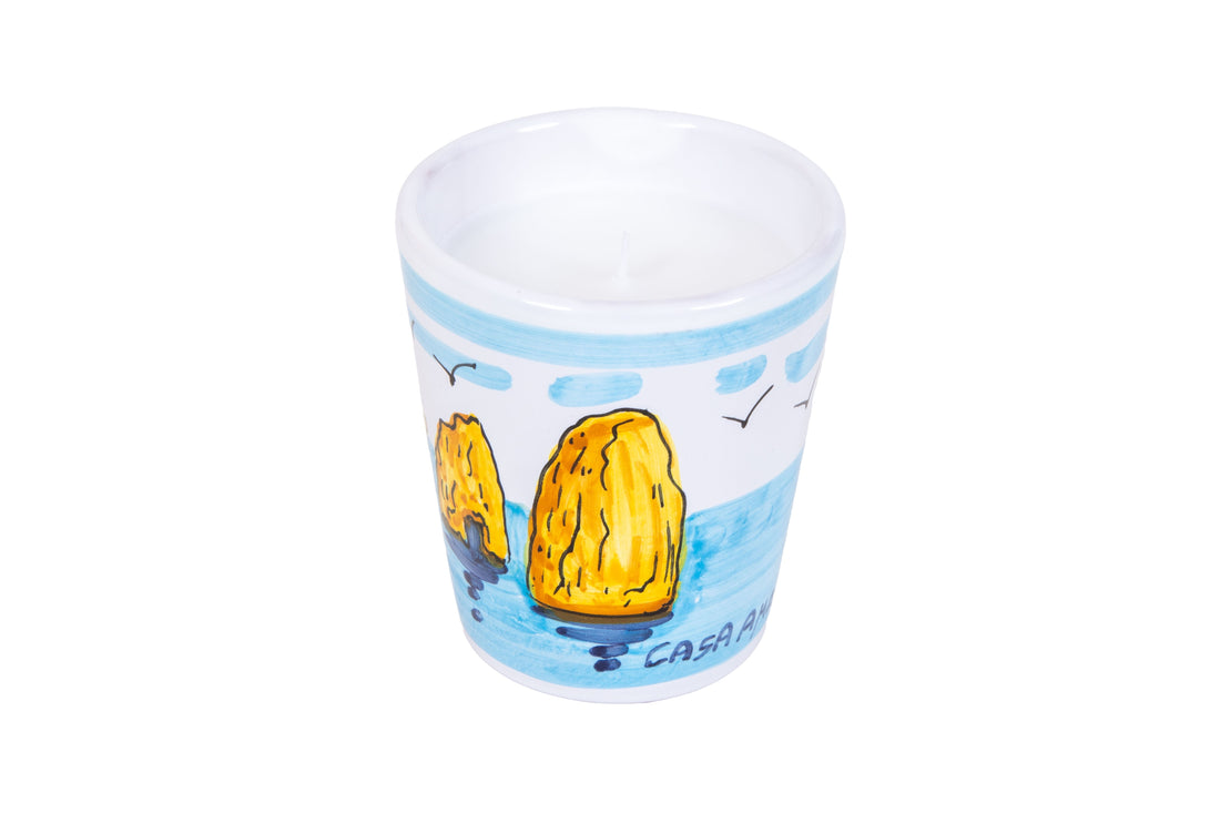 TAKE ME TO CAPRI Faraglioni Hand Painted Soy Candle - Fig Leaves & Ivy 200g