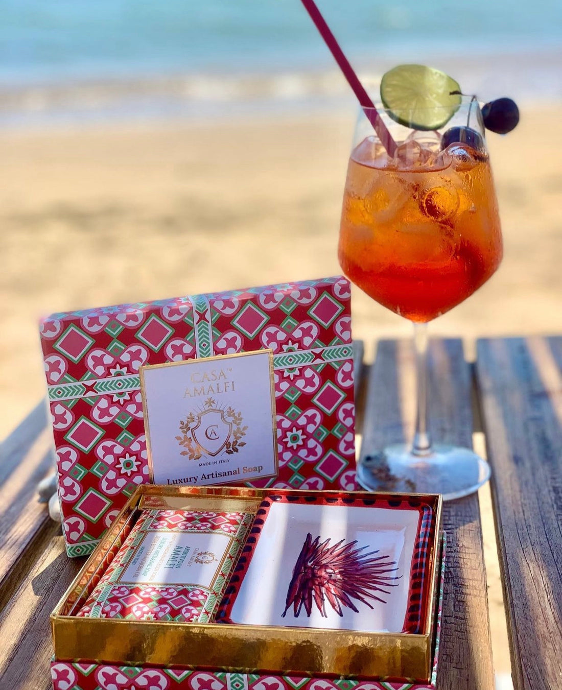 APERITIVO IN AMALFI - Hand Painted -Single Gift Set