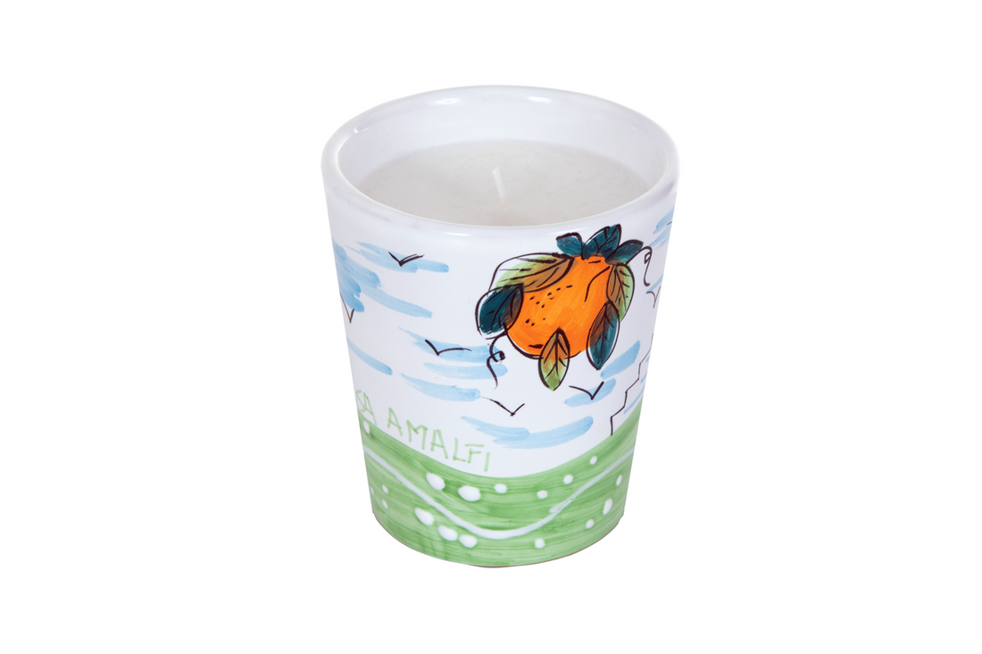 SUMMER IN SORRENTO Hand Painted Casetta Soy Candle - Bergamot & Orange Blossom 200g