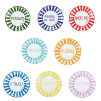 Tavola Felice - Set di 8 piatti Stampatello