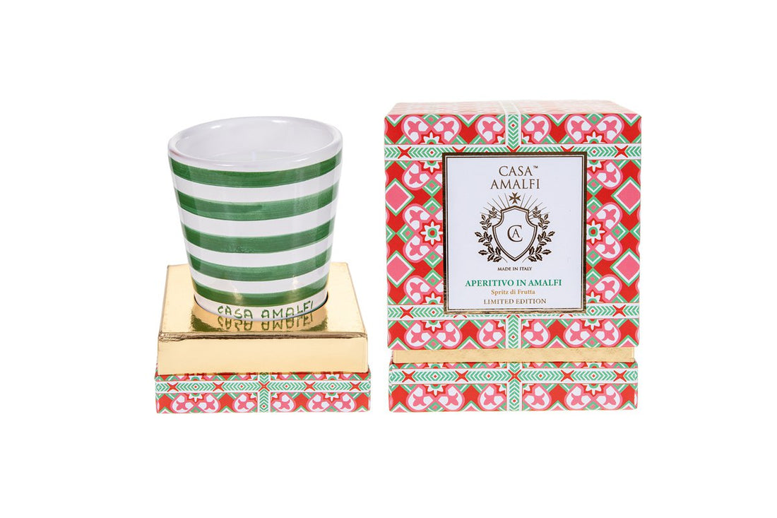 APERITIVO IN AMALFI Candela di Soia Dipinta a Mano - Rosemary & Mint 200gr