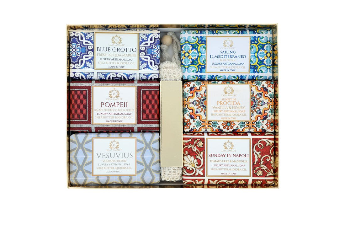 SAILING IL MEDITERRANEO - Gift Set da 6 saponi + Sisal