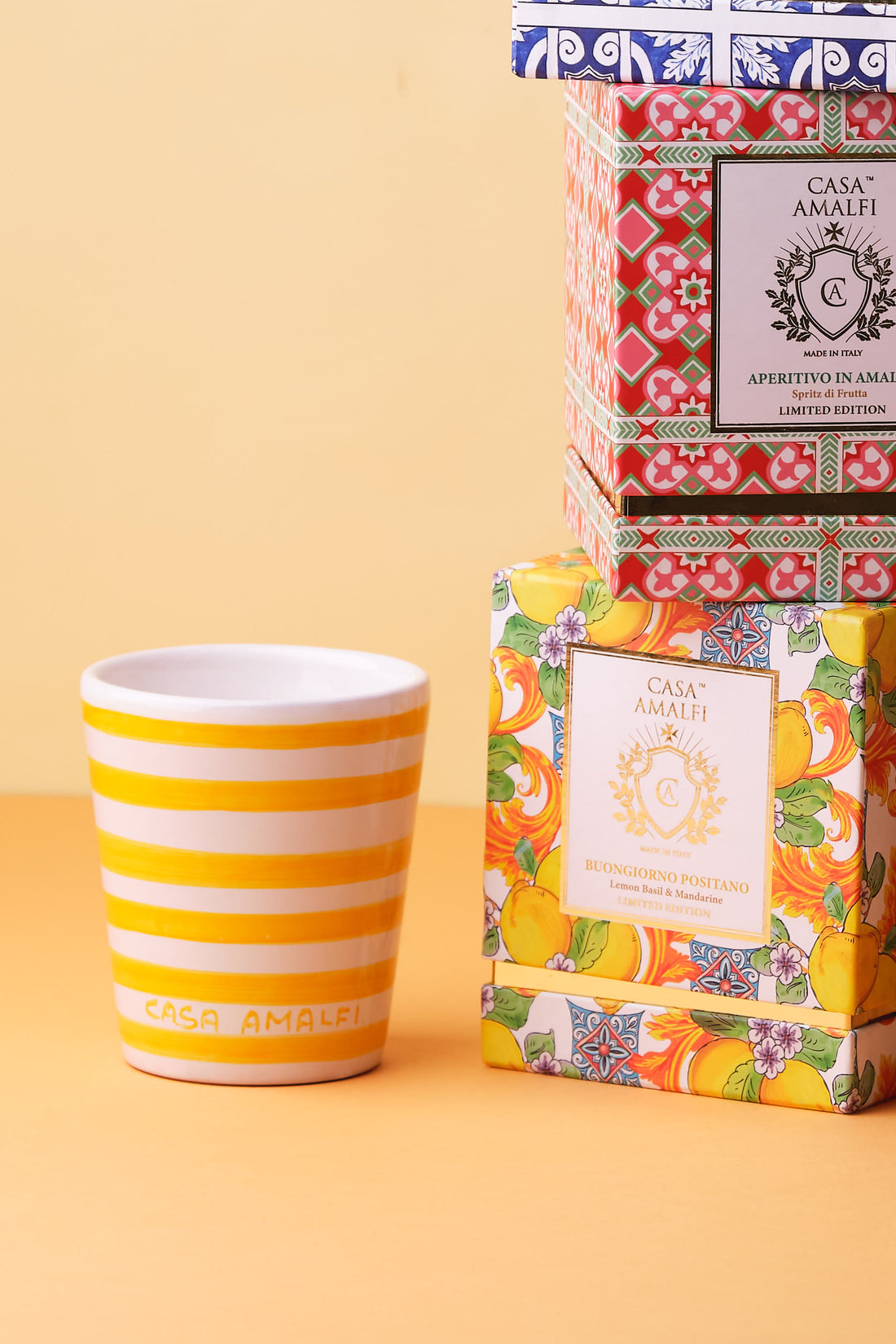 BUONGIORNO POSITANO Candela di Soia Dipinta a Mano - Lemon Basil & Mandarin 200gr