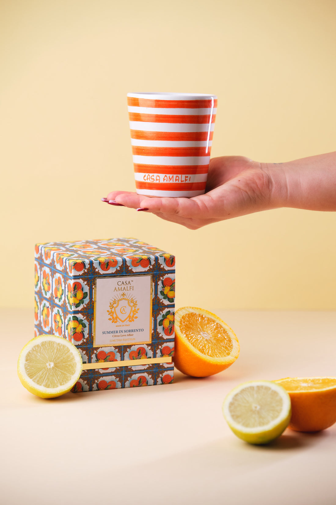 SUMMER IN SORRENTO Hand Painted Soy Candle - Bergamot & Orange Blossom 200g