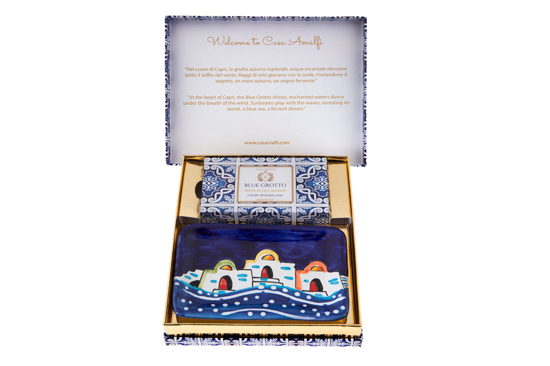 BLUE GROTTO - Hand Painted -Single Gift Set