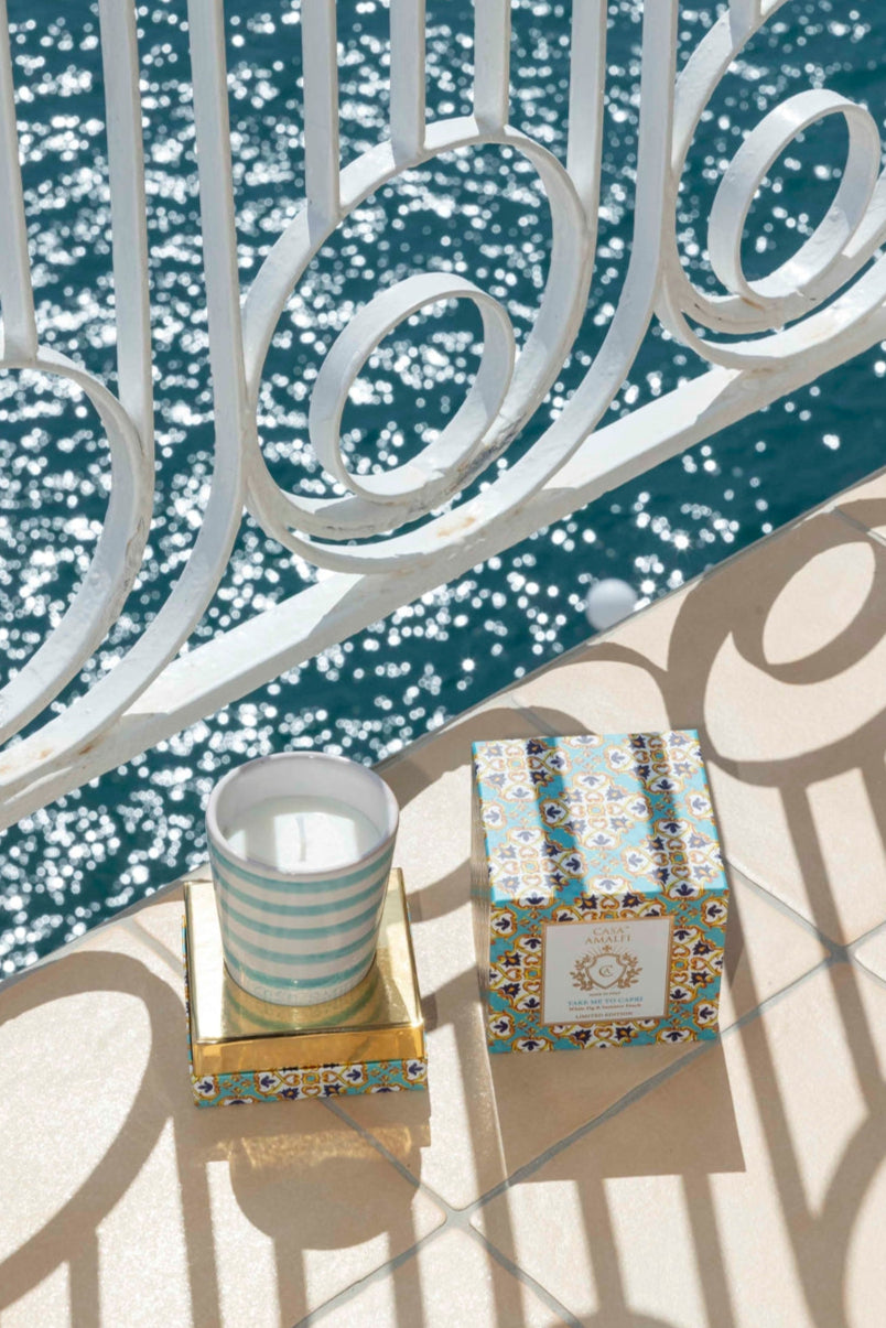 TAKE ME TO CAPRI Hand Painted Soy Candle - Fig Leaves & Ivy 200g
