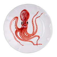 Set 6 piatti piani pesce rosso e azzurro