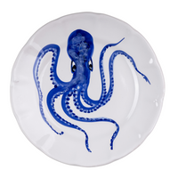 Set 6 piatti piani pesce rosso e azzurro