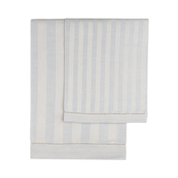 ROMANTICA LIGHT-BLUE & WHITE LINEN GUEST TOWEL SET
