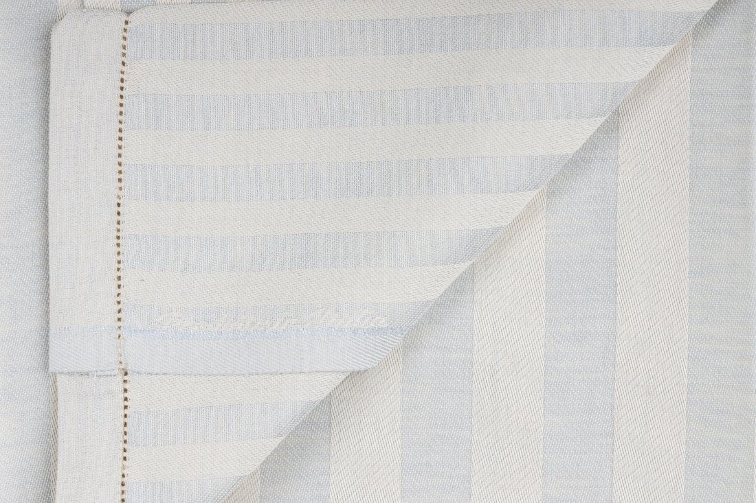 ROMANTICA LIGHT-BLUE & WHITE LINEN GUEST TOWEL SET
